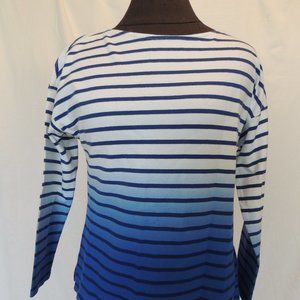 Vineyard Vines Sz XS Long Sleeve Top Shirt Boatneck Striped Cotton Ombre